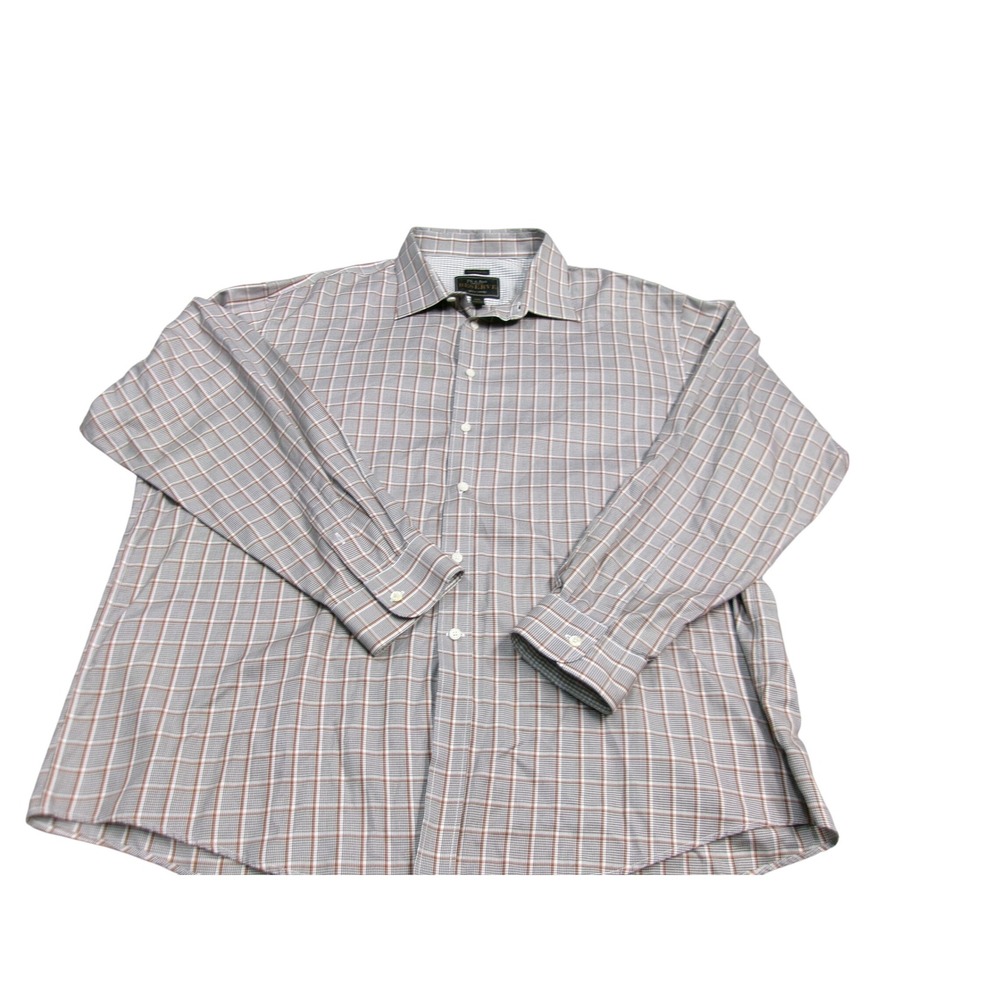 JOS A BANK RESERVE Traditional Fit Plaid Long Sleeve Dress Shirt Mens 2XL